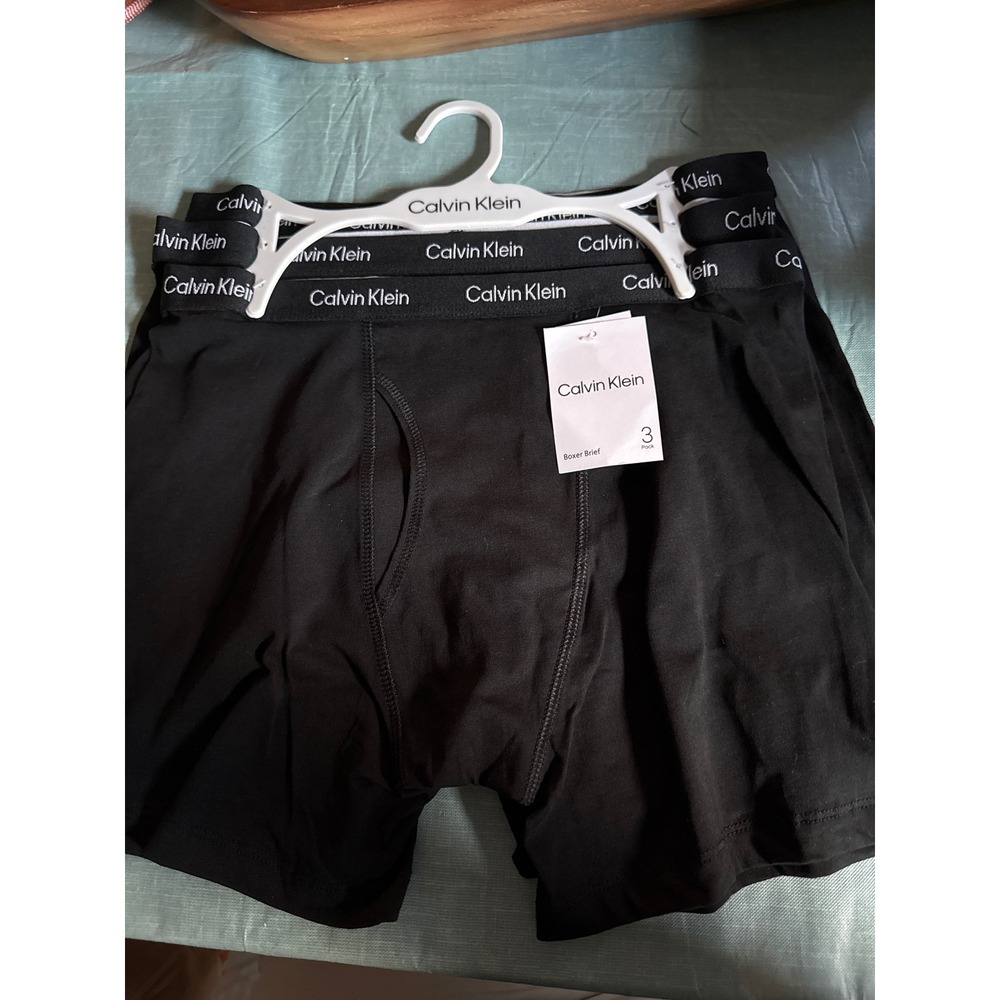 Calvin Klein Boys 3-Pack Boxer Briefs Black Logo Waistband Size XL 16/18 52398